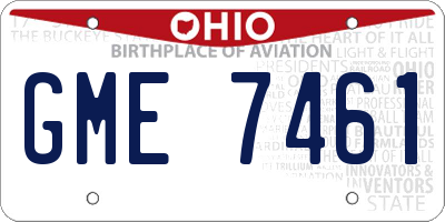 OH license plate GME7461