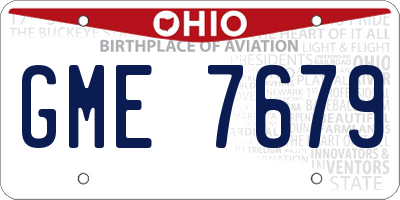 OH license plate GME7679