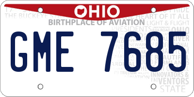 OH license plate GME7685