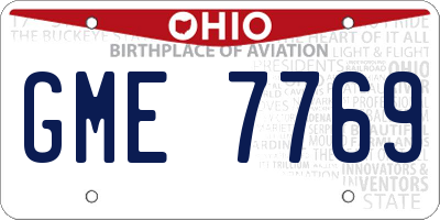 OH license plate GME7769