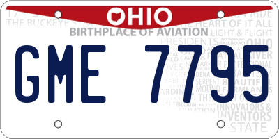 OH license plate GME7795