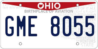 OH license plate GME8055