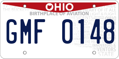 OH license plate GMF0148