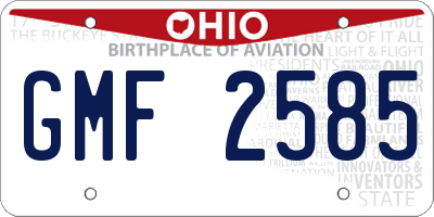 OH license plate GMF2585