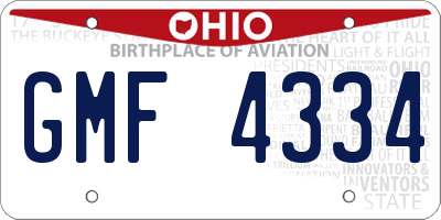 OH license plate GMF4334