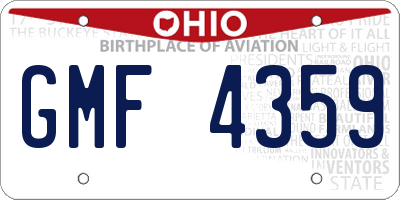 OH license plate GMF4359