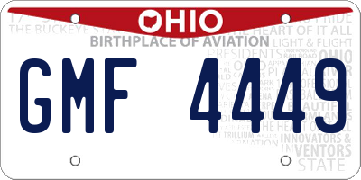 OH license plate GMF4449