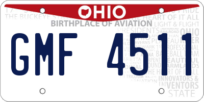 OH license plate GMF4511
