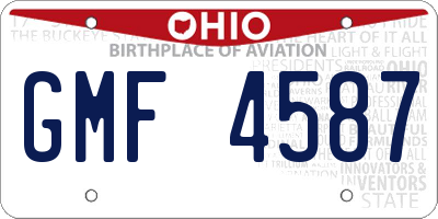 OH license plate GMF4587