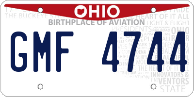 OH license plate GMF4744