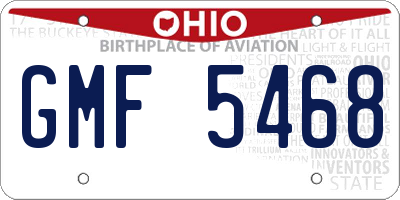 OH license plate GMF5468
