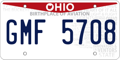 OH license plate GMF5708