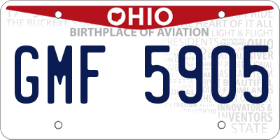 OH license plate GMF5905