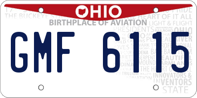 OH license plate GMF6115