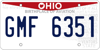 OH license plate GMF6351