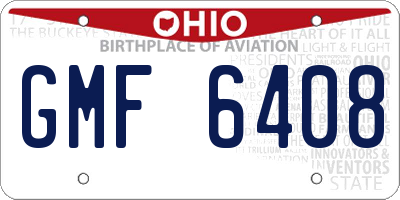 OH license plate GMF6408