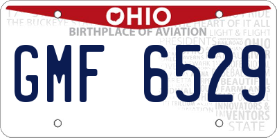OH license plate GMF6529