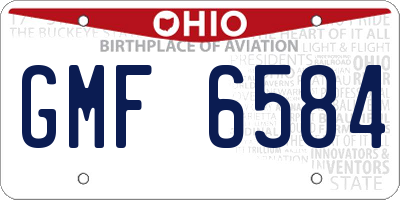 OH license plate GMF6584