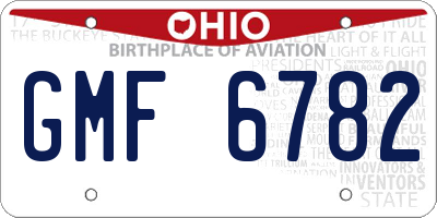 OH license plate GMF6782