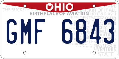 OH license plate GMF6843