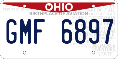 OH license plate GMF6897