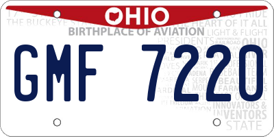 OH license plate GMF7220