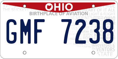 OH license plate GMF7238