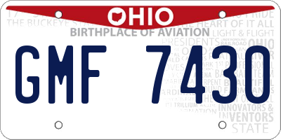 OH license plate GMF7430