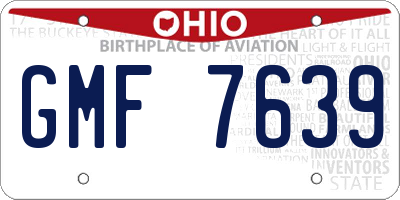 OH license plate GMF7639