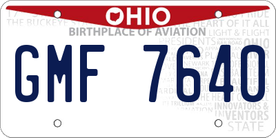 OH license plate GMF7640