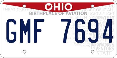 OH license plate GMF7694
