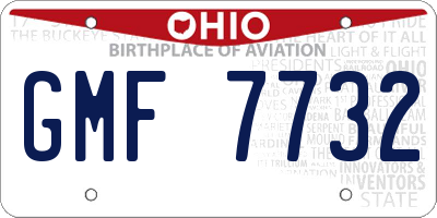 OH license plate GMF7732