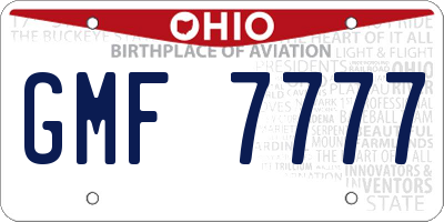 OH license plate GMF7777
