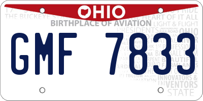 OH license plate GMF7833