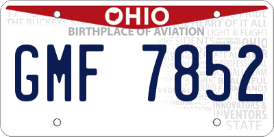 OH license plate GMF7852