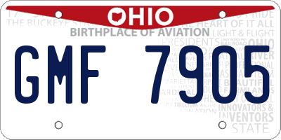 OH license plate GMF7905