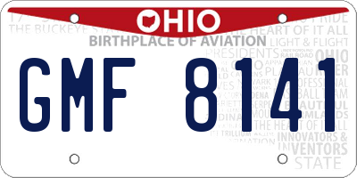 OH license plate GMF8141