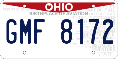OH license plate GMF8172