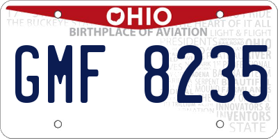 OH license plate GMF8235