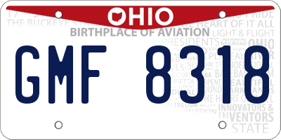 OH license plate GMF8318