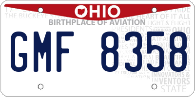 OH license plate GMF8358