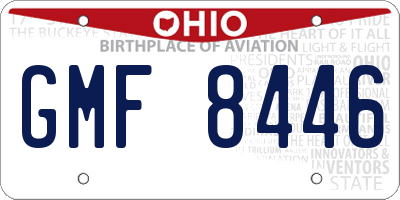 OH license plate GMF8446