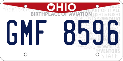 OH license plate GMF8596