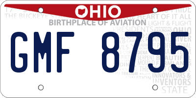 OH license plate GMF8795