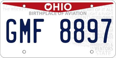 OH license plate GMF8897
