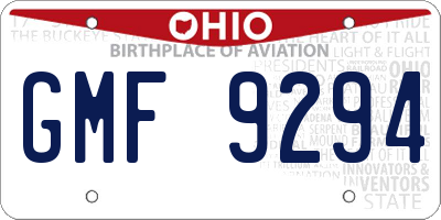 OH license plate GMF9294
