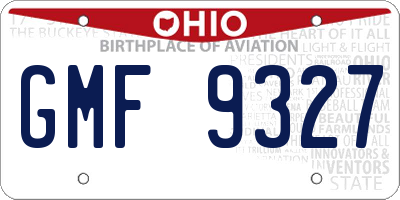 OH license plate GMF9327
