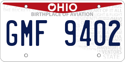 OH license plate GMF9402