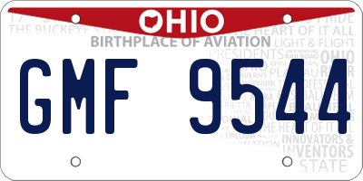 OH license plate GMF9544