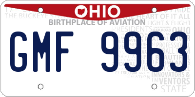OH license plate GMF9963